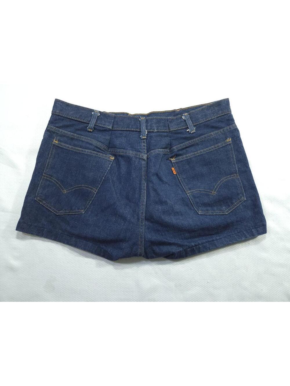 Vintage Levis 646 Orange Tab Shorts Womens 18 Dark Wash Denim Talon Zip 70s USA